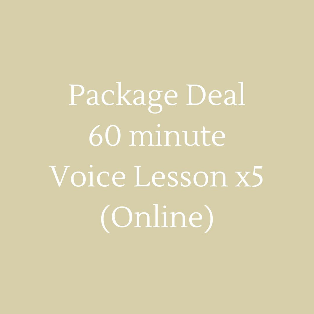 Package Deal of 1:1 60 minute Voice Lessons Online (x5)